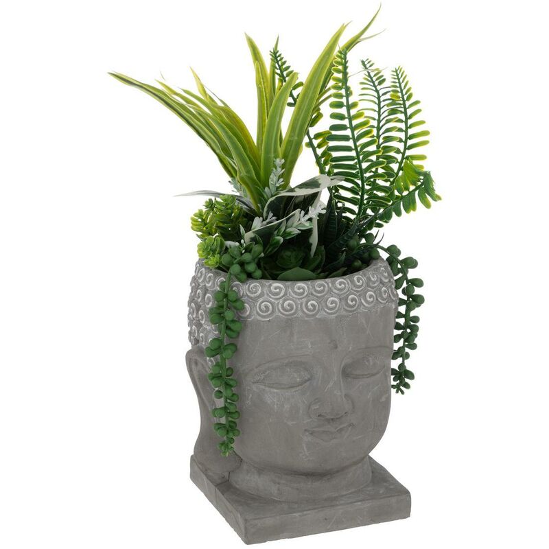 foto del prodotto atmosphera pianta artificiale buddha in cemento h30cm grigio cr ateur d int rieur