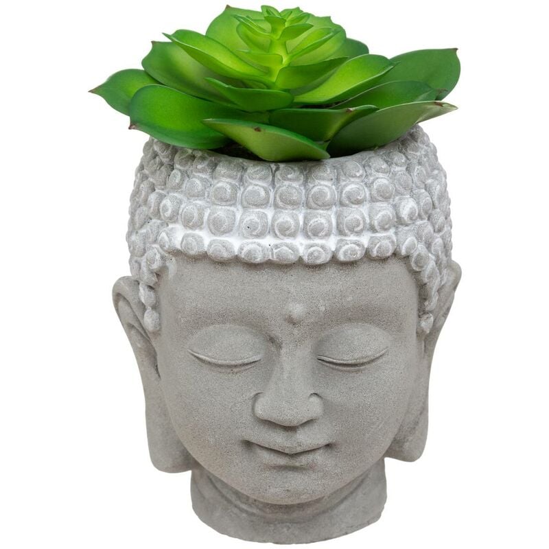 foto del prodotto atmosphera pianta artificiale buddha in vaso di cemento h12,5cm cr ateur d int rieur