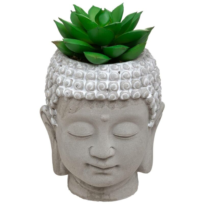 foto del prodotto atmosphera pianta artificiale buddha in vaso di cemento h12,5cm cr ateur d int rieur