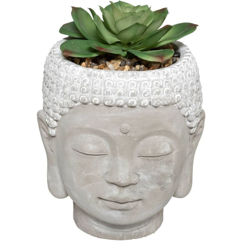 foto del prodotto atmosphera pianta artificiale buddha in vaso di cemento h13,5cm cr ateur d int rieur