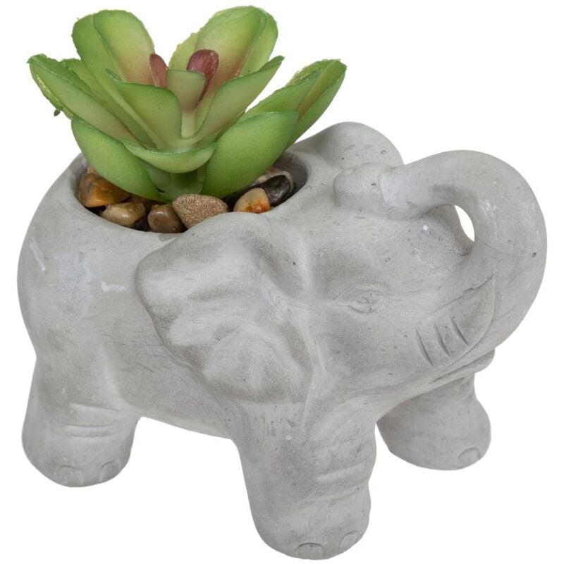 foto del prodotto atmosphera pianta artificiale elefante vaso di cemento h10cm cr ateur d int rieur