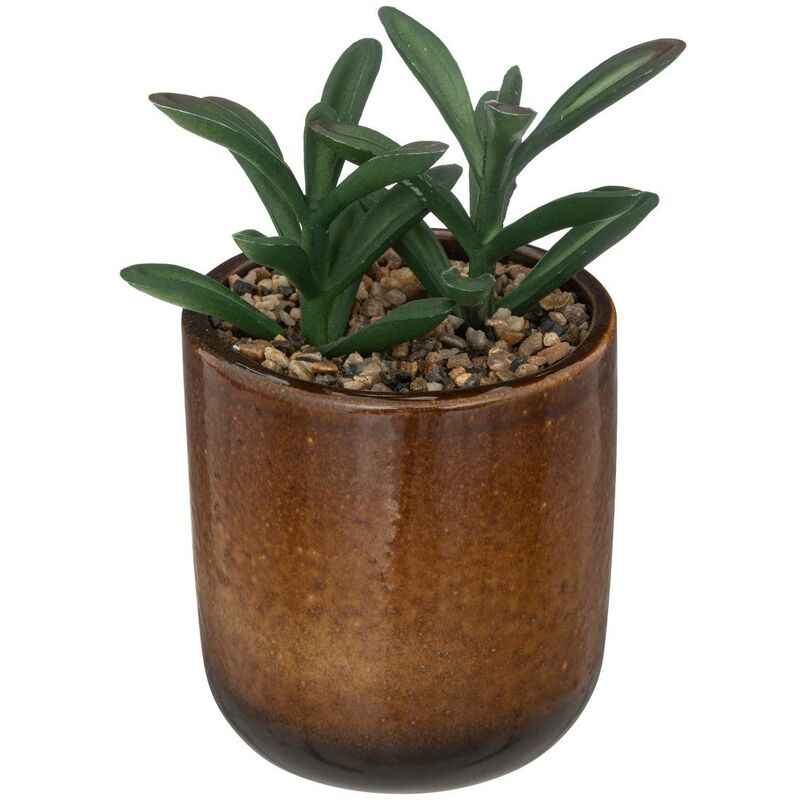foto del prodotto atmosphera pianta artificiale in ceramica giallo senape h16cm cr ateur d int rieur