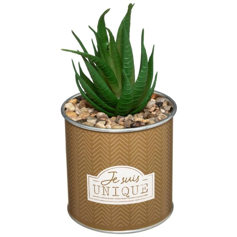 foto del prodotto atmosphera pianta artificiale message vaso in metallo h18cm cr ateur d int rieur