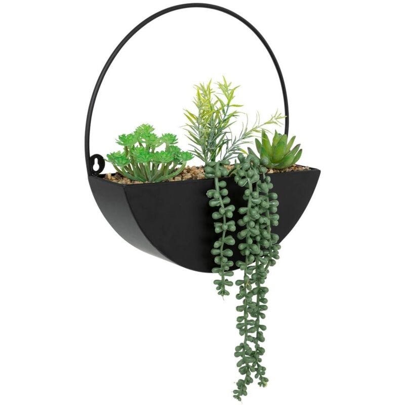 foto del prodotto atmosphera pianta artificiale pensile imy pot metallo nero h41cm cr ateur d int rieur