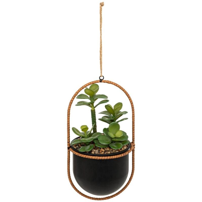 foto del prodotto atmosphera pianta artificiale sospesa tyla pot nero h31cm cr ateur d int rieur