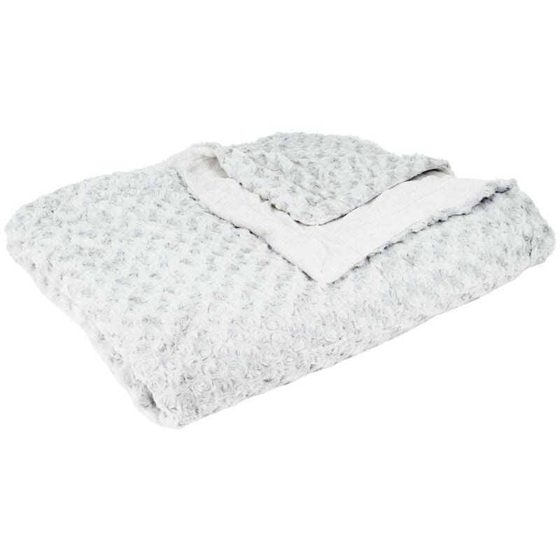 foto del prodotto atmosphera plaid bouclette in pelliccia sintetica grigio 180x230cm cr ateur d int rieur