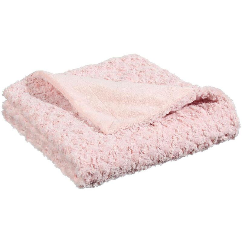 foto del prodotto atmosphera plaid bouclette in pelliccia sintetica rosa 120x160cm cr ateur d int rieur