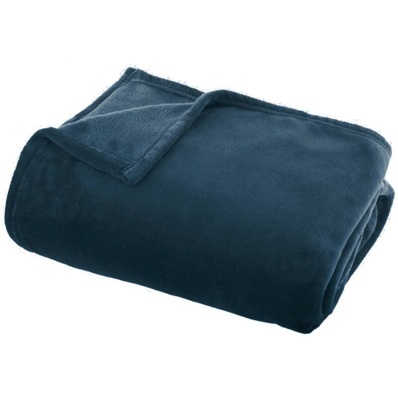 foto del prodotto atmosphera plaid ollis in flanella blu egeo 130x180cm cr ateur d int rieur