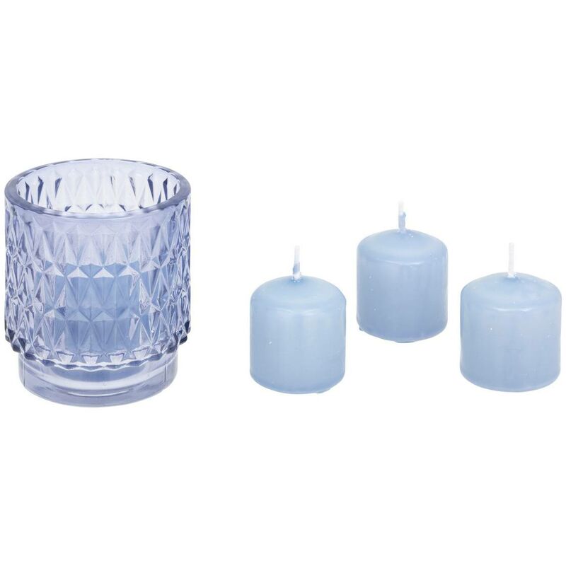 foto del prodotto atmosphera portacandele e 4 candele oudy 7x8cm viola cr ateur d int rieur