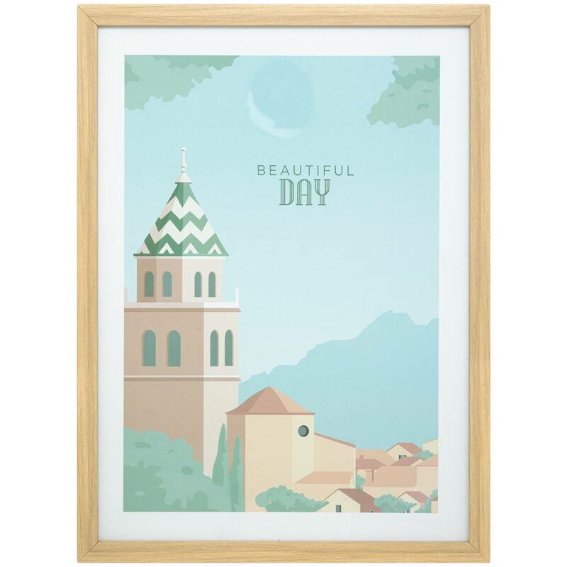 foto del prodotto atmosphera poster giornaliero incorniciato fran ois 30x40cm multicolore cr ateur d int rieur