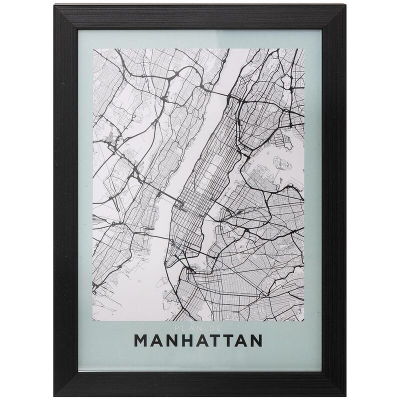 foto del prodotto atmosphera poster incorniciato manhattan 18x24cm verde chiaro cr ateur d int rieur