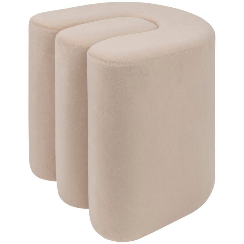 foto del prodotto atmosphera - pouf bolan in velluto beige 40x40cm cr ateur d'int rieur