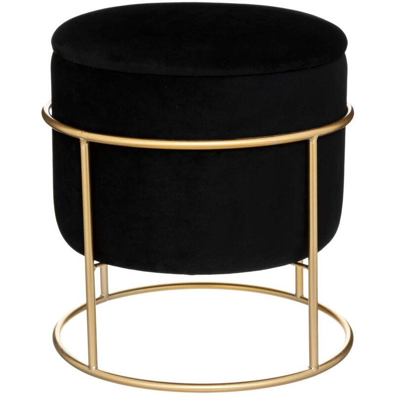 foto del prodotto atmosphera pouf cassapanca eliane in velluto nero cr ateur d int rieur