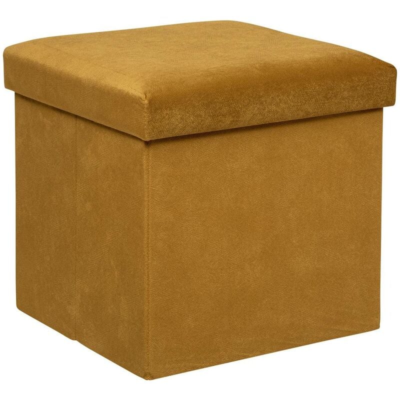 foto del prodotto atmosphera pouf pieghevole in velluto lilou 38x38cm giallo ocra cr ateur d int rieur