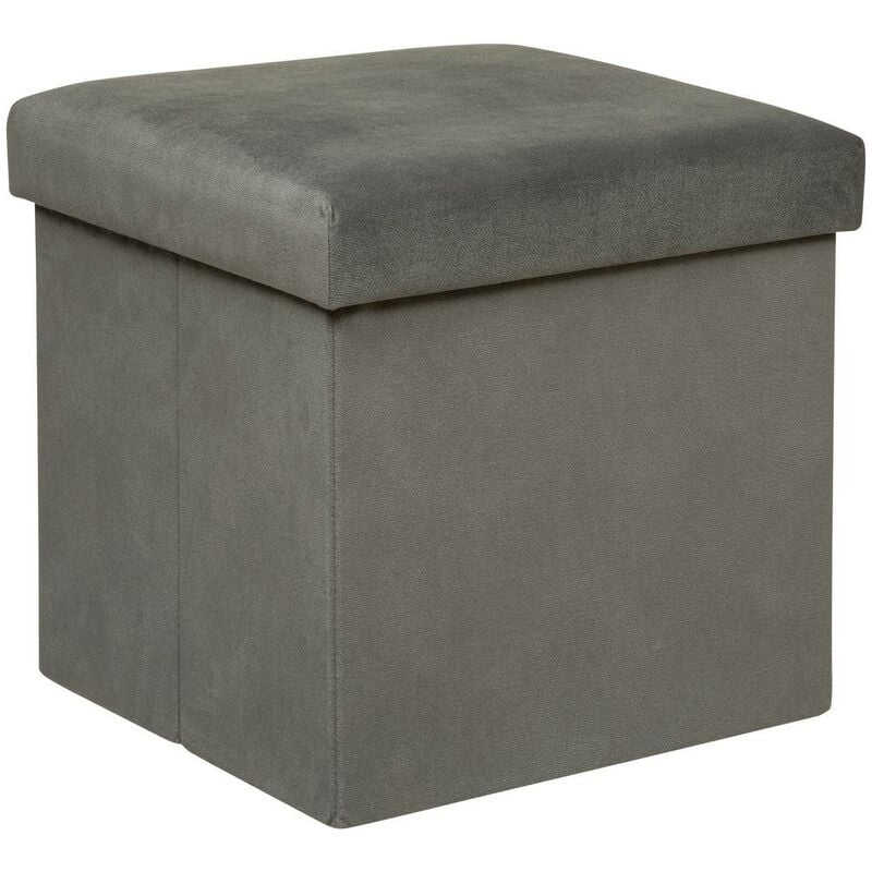 foto del prodotto atmosphera pouf pieghevole in velluto lilou 38x38cm grigio cr ateur d int rieur