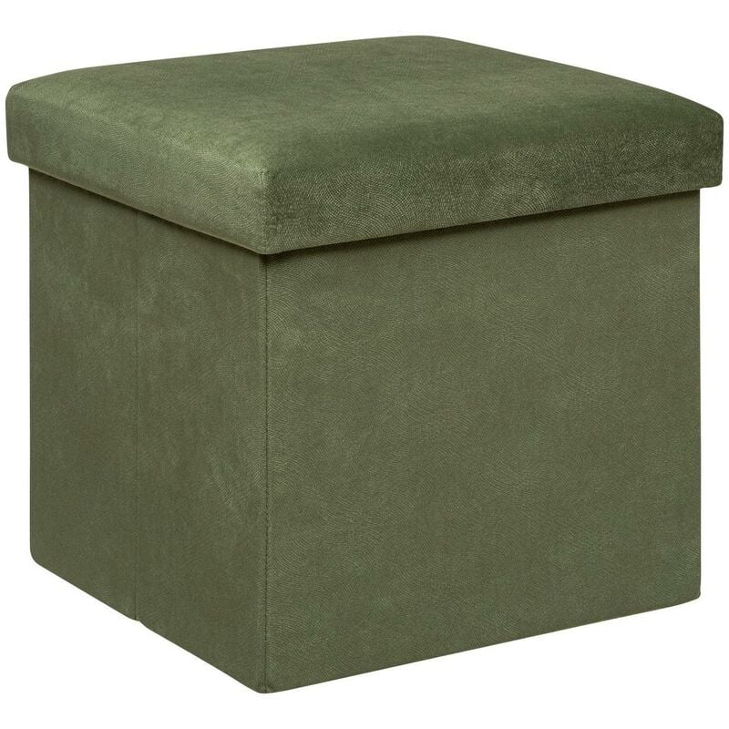 foto del prodotto atmosphera pouf pieghevole in velluto lilou 38x38cm verde kaki cr ateur d int rieur
