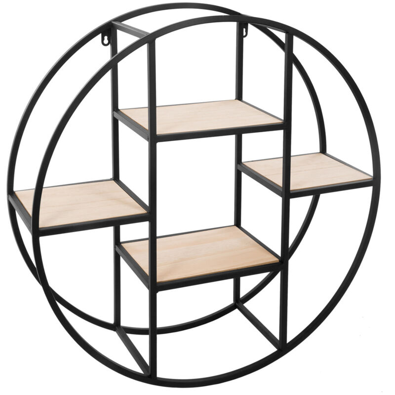 foto del prodotto atmosphera scaffale da parete rotondo con 4 mensole 78x78x25cm nero