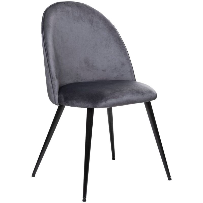 foto del prodotto atmosphera sedia slano gambe in metallo nero velluto grigio topo cr ateur d int rieur