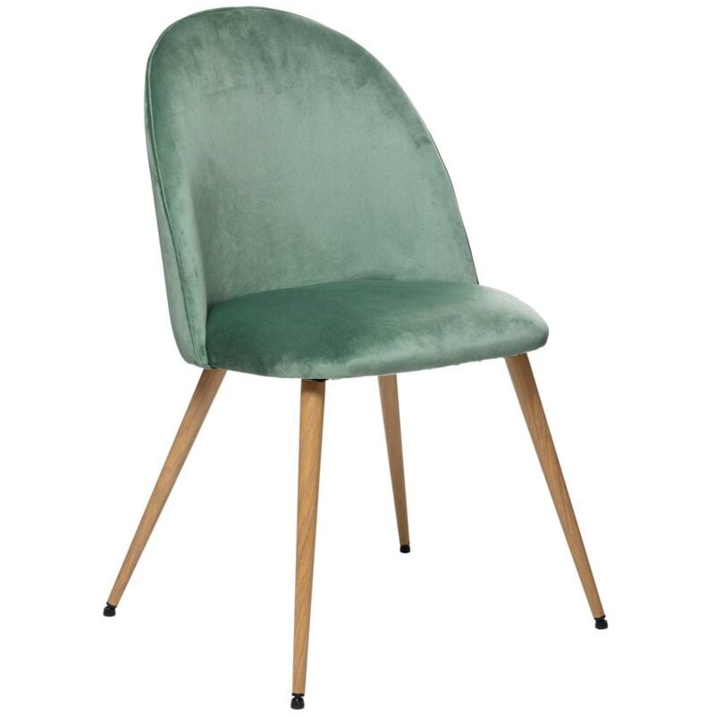 foto del prodotto atmosphera sedia slano velluto verde celadon gambe in finto faggio cr ateur d int rieur