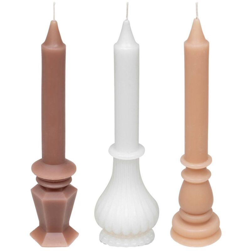 foto del prodotto atmosphera set di 3 candele little cottage bianco e rosa h19cm cr ateur d int rieur