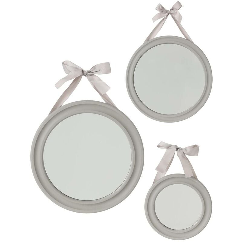 foto del prodotto atmosphera set di 3 specchi rotondi ribbon d20 27 33,5 cm taupe cr ateur d int rieur