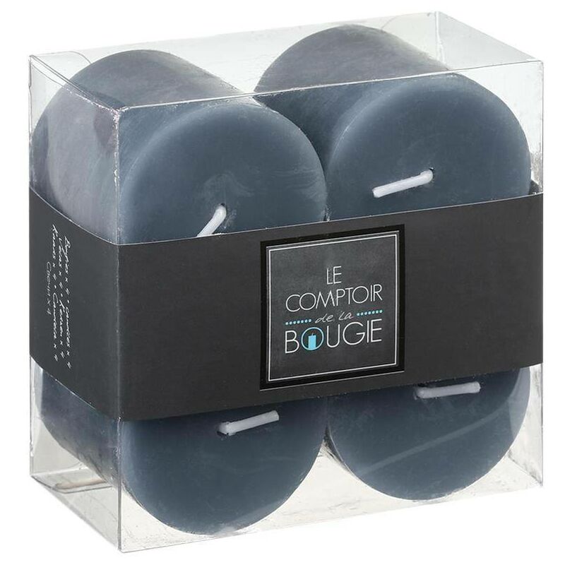 foto del prodotto atmosphera set di 4 candele rustiche grigie 60g cr ateur d int rieur