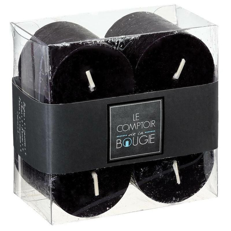 foto del prodotto atmosphera set di 4 candele rustiche nere 60g cr ateur d int rieur