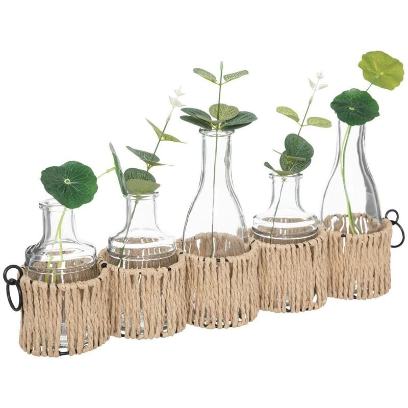 foto del prodotto atmosphera set di 5 soliflores cosy in vetro beige h29,5cm cr ateur d int rieur