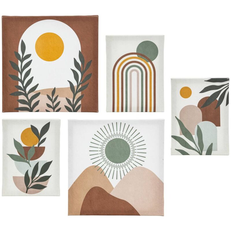 foto del prodotto atmosphera set di 5 tele stampate cynthia beige 15x20 25x25cm cr ateur d int rieur