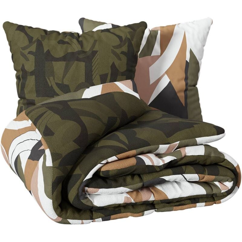 foto del prodotto atmosphera set di biancheria da letto in cotone stampato arik 260x240cm verde cachi cr ateur d int rieur