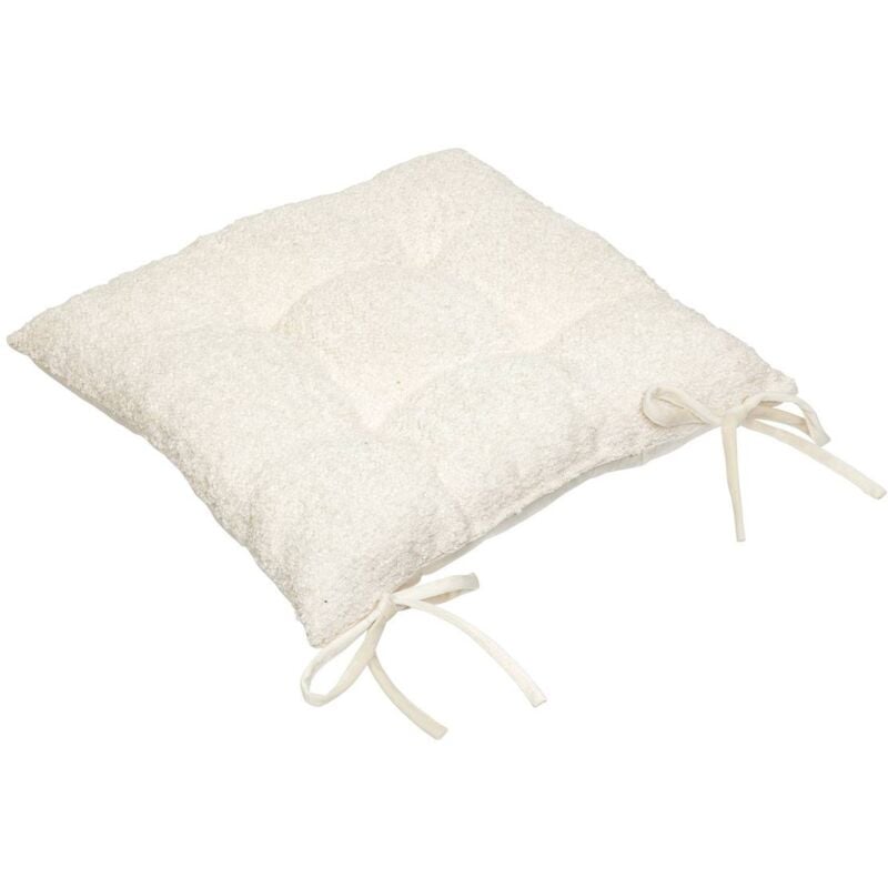 foto del prodotto atmosphera soana bouclette coprisedia avorio bianco 38x38cm cr ateur d int rieur