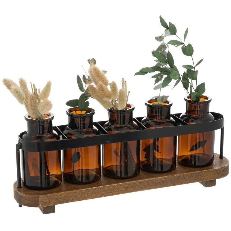 foto del prodotto atmosphera soliflore le caf bordelais 5 fiori in legno h34cm cr ateur d int rieur