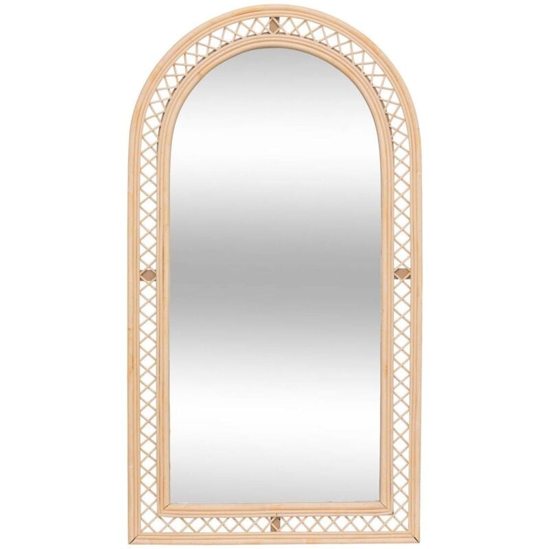 foto del prodotto atmosphera specchio ad arco anahi in rattan marrone 87x47cm cr ateur d int rieur