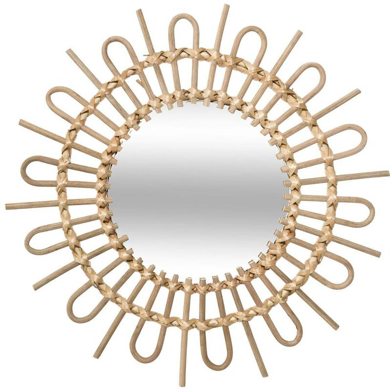 foto del prodotto atmosphera specchio in rattan soleil d50cm cr ateur d int rieur