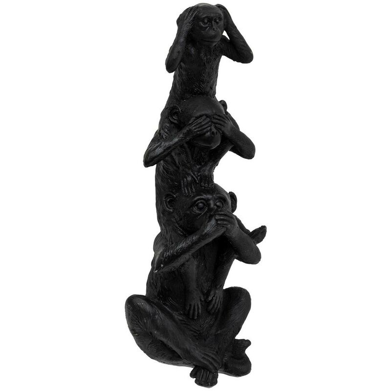 foto del prodotto atmosphera statua di 3 scimmie h24,5cm nero cr ateur d int rieur