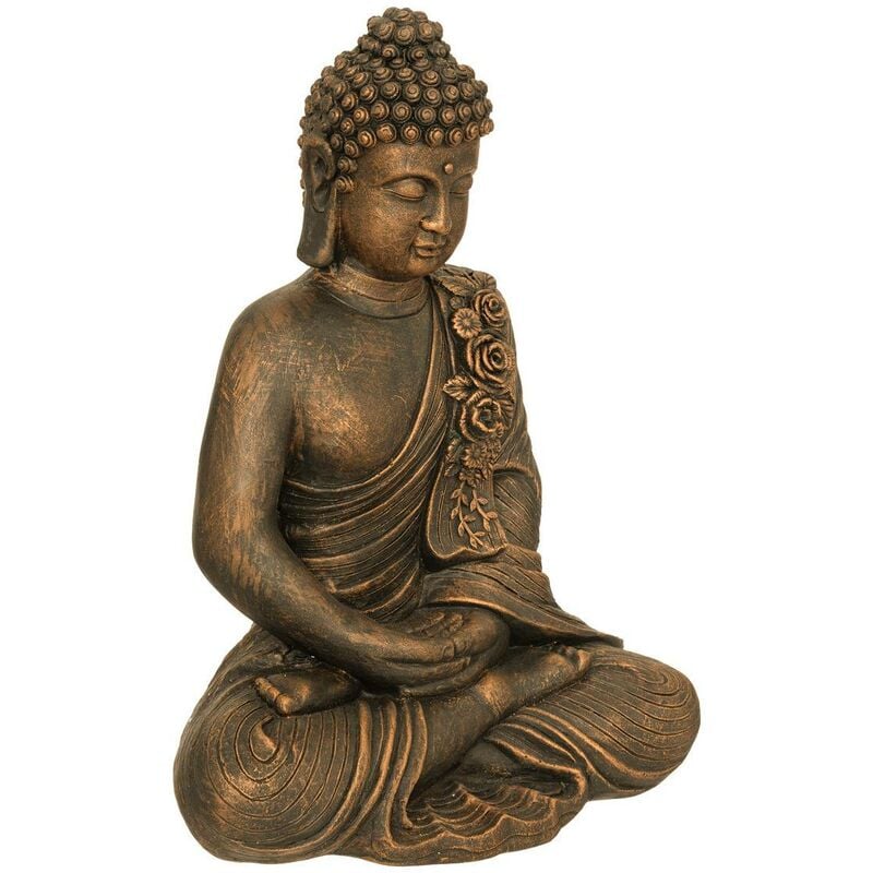 immagine 0 del prodotto atmosphera statua di buddha in vetroresina h53cm in bronzo cr ateur d int rieur
