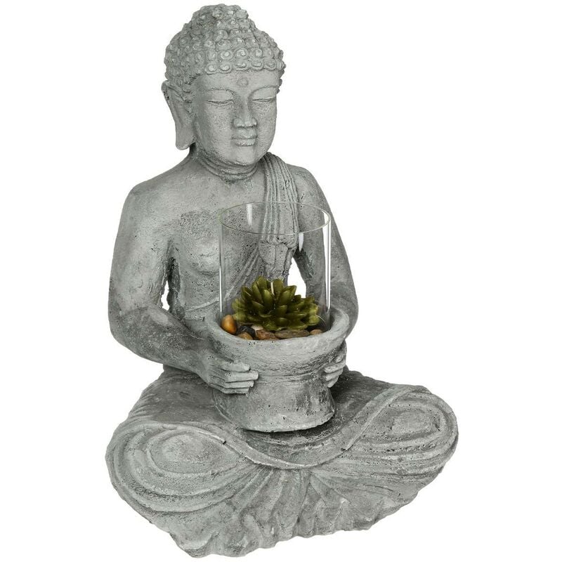 foto del prodotto atmosphera statua di buddha seduto in cemento h40cm cr ateur d int rieur