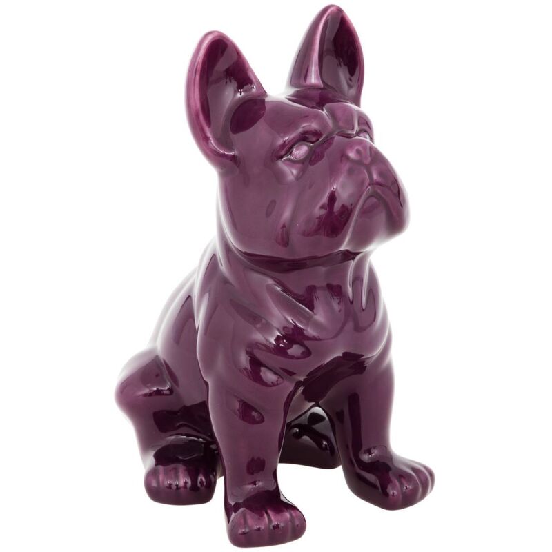 foto del prodotto atmosphera statuetta bulldog in ceramica viola h12cm cr ateur d int rieur