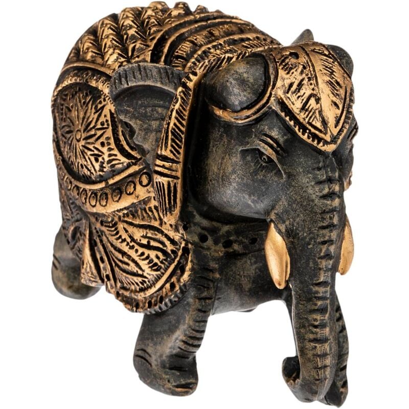 foto del prodotto atmosphera statuetta di elefante h9cm nero dorato cr ateur d int rieur