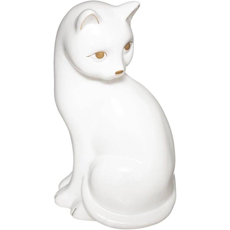 foto del prodotto atmosphera statuetta di gatto in ceramica bianca mya h26cm cr ateur d int rieur