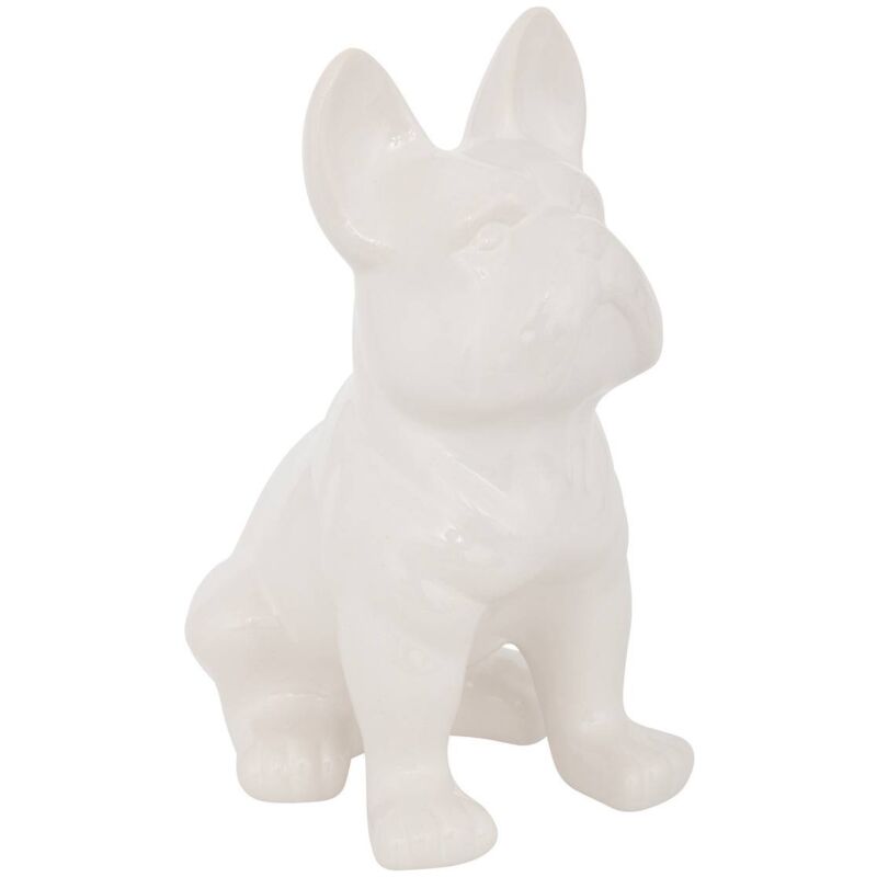 foto del prodotto atmosphera statuetta in ceramica bianca bulldog h12cm cr ateur d int rieur