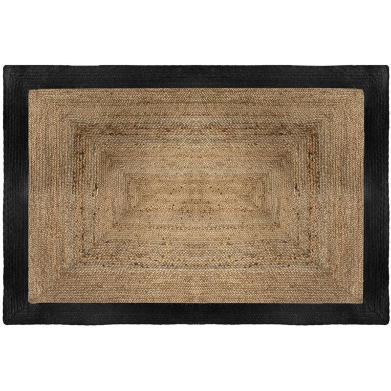 foto del prodotto atmosphera tappeto in juta kahi con bordo nero 120x170cm cr ateur d int rieur