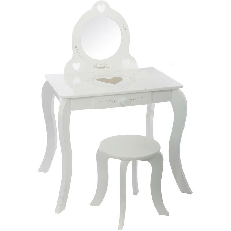foto del prodotto atmosphera tavolino e sgabello per bambini demoiselle bianco l71,5 cm cr ateur d int rieur