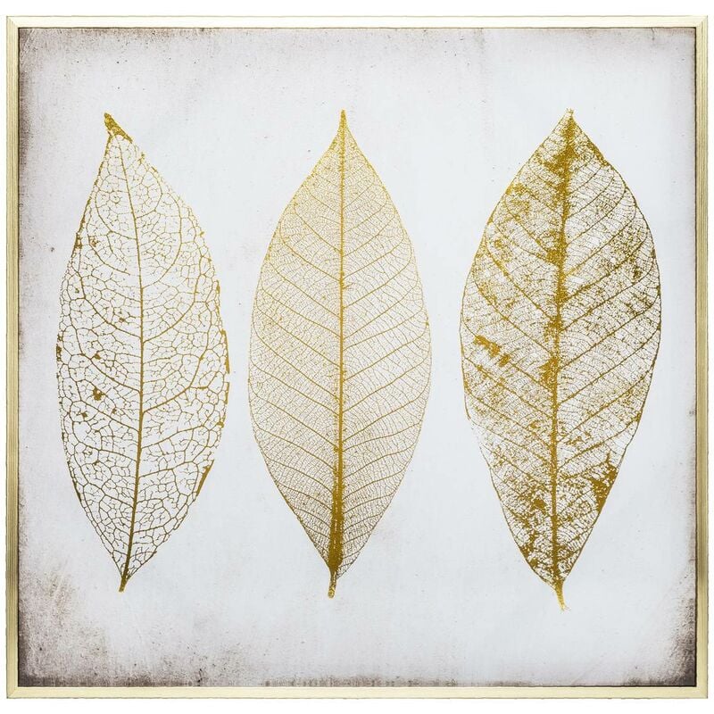 foto del prodotto atmosphera tela incorniciata foglie d oro 58x58cm cr ateur d int rieur