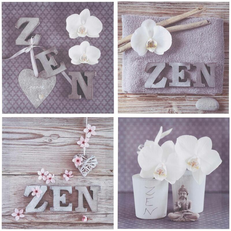 foto del prodotto atmosphera tela stampata fiori 28x28cm bouddha orchid e zen cr ateur d int rieur
