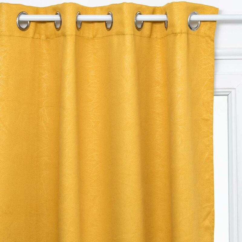 foto del prodotto atmosphera tenda oscurante feuilles giallo senape 140x260cm cr ateur d int rieur