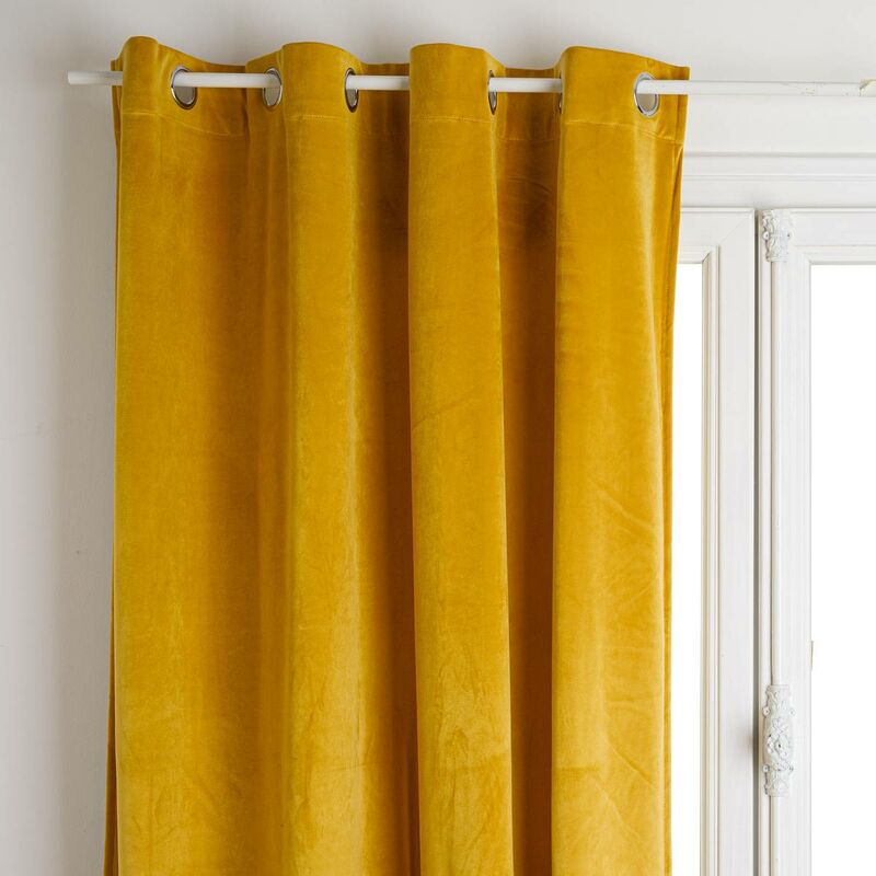 foto del prodotto atmosphera tenda oscurante in velluto giallo senape 140x260cm cr ateur d int rieur