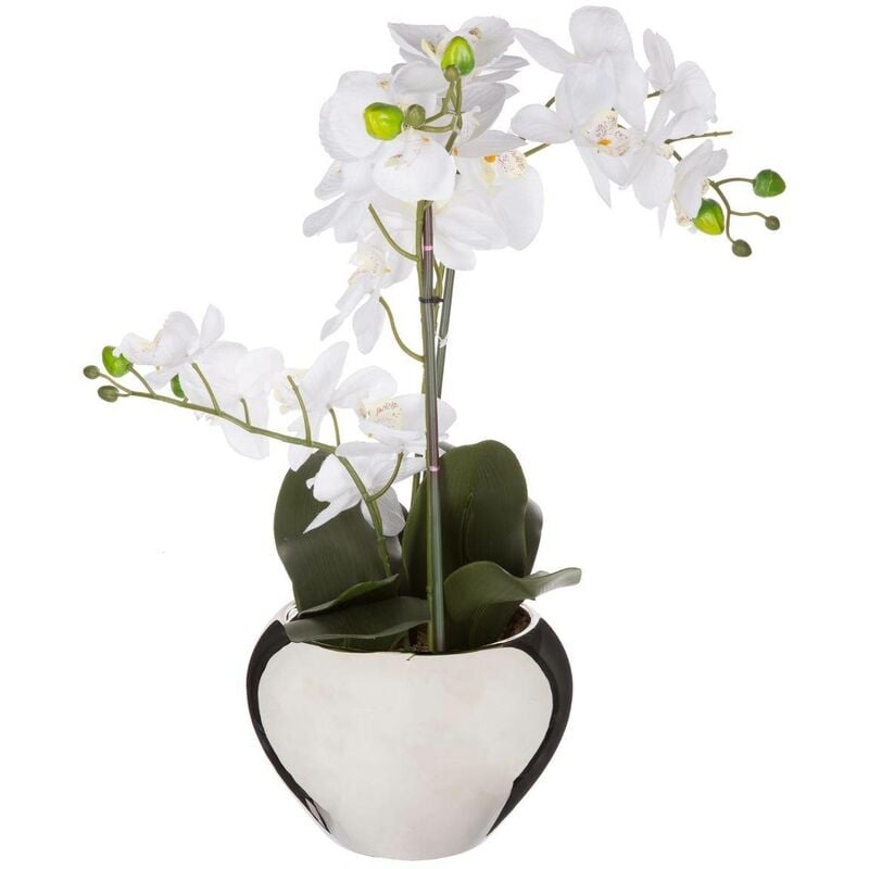 foto del prodotto atmosphera vaso in ceramica per orchidee artificiali h57cm bianco cr ateur d int rieur