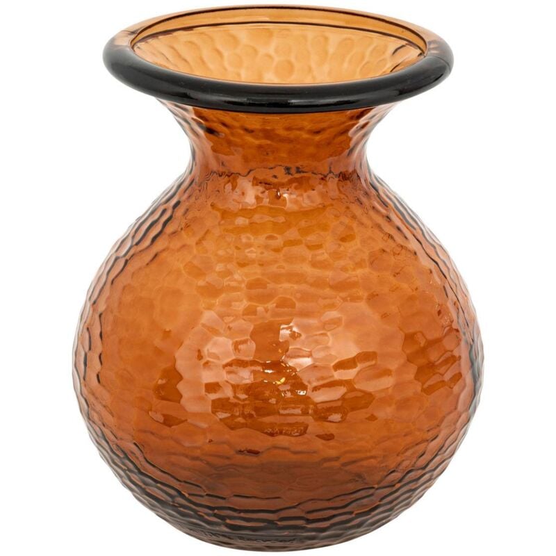 foto del prodotto atmosphera vaso in vetro martellato alric ambre h 25cm cr ateur d int rieur