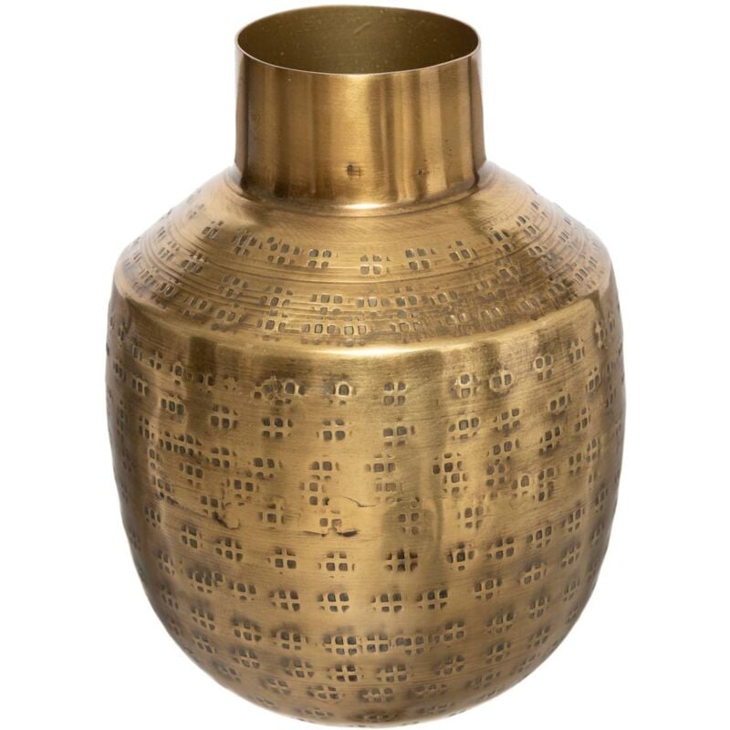 foto del prodotto atmosphera vaso oasis in metallo dorato martellato h15cm cr ateur d int rieur